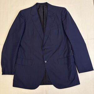Brioni Roman Style for Wenberg Zurich Silk Blue Blazer Size 40 Vintage